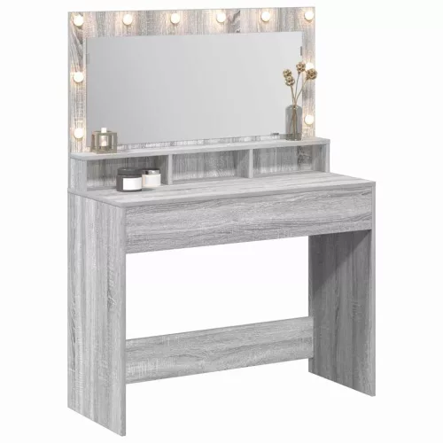 Sminkasztal polcokkal Szürke sonoma 100 x 41 x 135 cm Faanyag