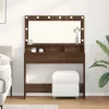 Sminkasztal polcokkal Barna Tölgy 100 x 41 x 135 cm Faanyag