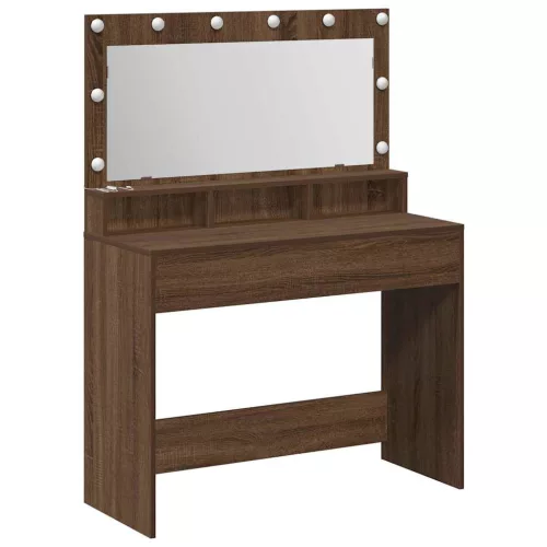Sminkasztal polcokkal Barna Tölgy 100 x 41 x 135 cm Faanyag