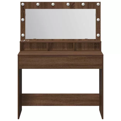 Sminkasztal polcokkal Barna Tölgy 100 x 41 x 135 cm Faanyag