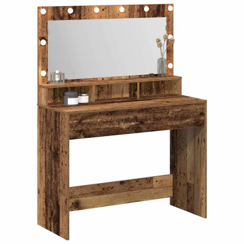 Sminkasztal polcokkal Régi fa 100 x 41 x 135 cm Faanyag