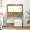 Sminkasztal polcokkal kézműves tölgy 100 x 41 x 135 cm Faanyag