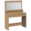 Sminkasztal polcokkal kézműves tölgy 100 x 41 x 135 cm Faanyag
