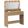 Sminkasztal polcokkal kézműves tölgy 100 x 41 x 135 cm Faanyag
