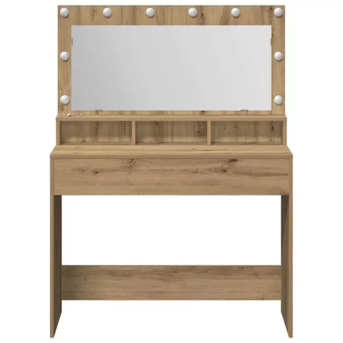 Sminkasztal polcokkal kézműves tölgy 100 x 41 x 135 cm Faanyag