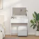 Sminkasztal polcokkal tárolóval Fehér 79 x 41 x 135 cm Faanyag