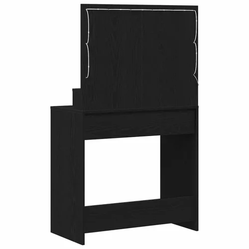 Sminkasztal polcokkal Musta tammi 79 x 41 x 135 cm Faanyag