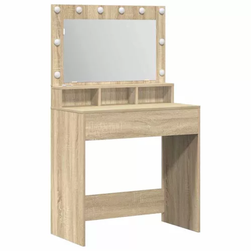 Sminkasztal polcokkal sonoma tölgy 79 x 41 x 135 cm Faanyag