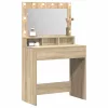 Sminkasztal polcokkal sonoma tölgy 79 x 41 x 135 cm Faanyag