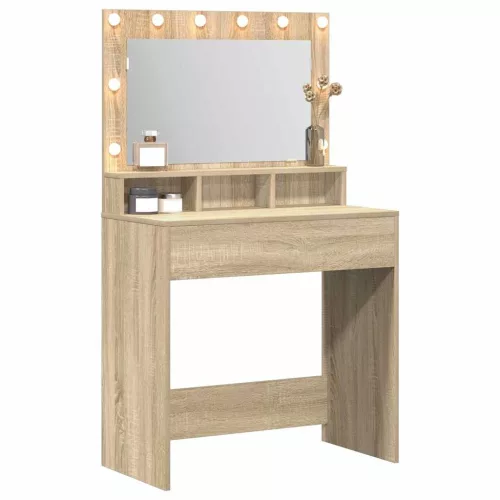 Sminkasztal polcokkal sonoma tölgy 79 x 41 x 135 cm Faanyag