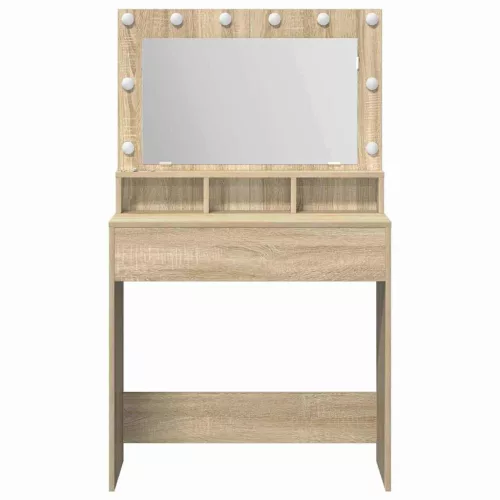 Sminkasztal polcokkal sonoma tölgy 79 x 41 x 135 cm Faanyag