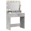 Sminkasztal polcokkal Beton szürke 79 x 41 x 135 cm Faanyag