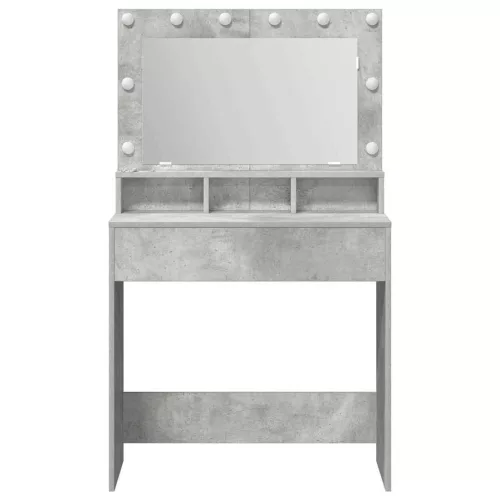 Sminkasztal polcokkal Beton szürke 79 x 41 x 135 cm Faanyag