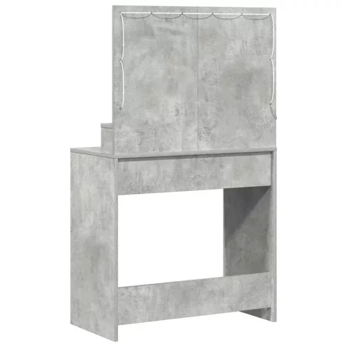 Sminkasztal polcokkal Beton szürke 79 x 41 x 135 cm Faanyag