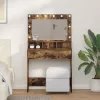 Sminkasztal polcokkal Füstölt tölgy 79 x 41 x 135 cm Faanyag