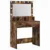 Sminkasztal polcokkal Füstölt tölgy 79 x 41 x 135 cm Faanyag