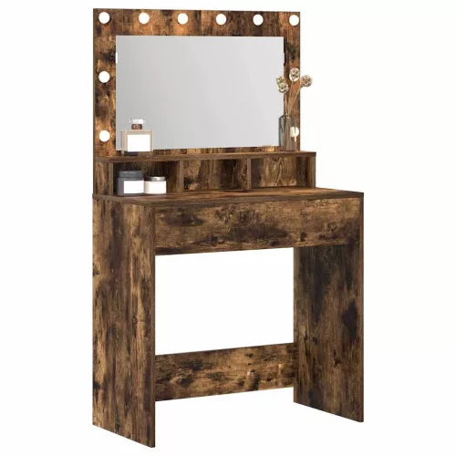 Sminkasztal polcokkal Füstölt tölgy 79 x 41 x 135 cm Faanyag