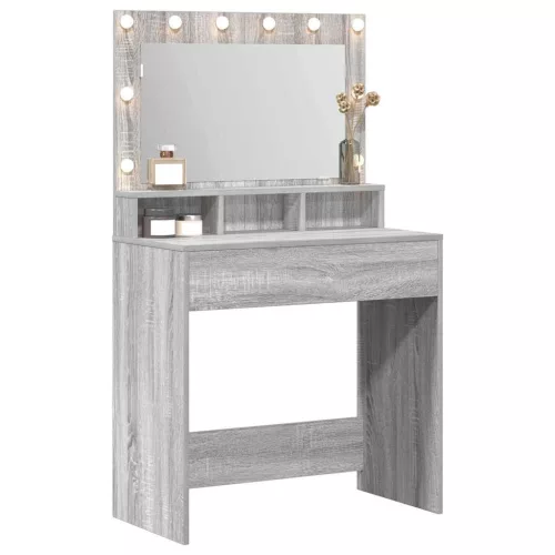 Sminkasztal polcokkal Szürke sonoma 79 x 41 x 135 cm Faanyag