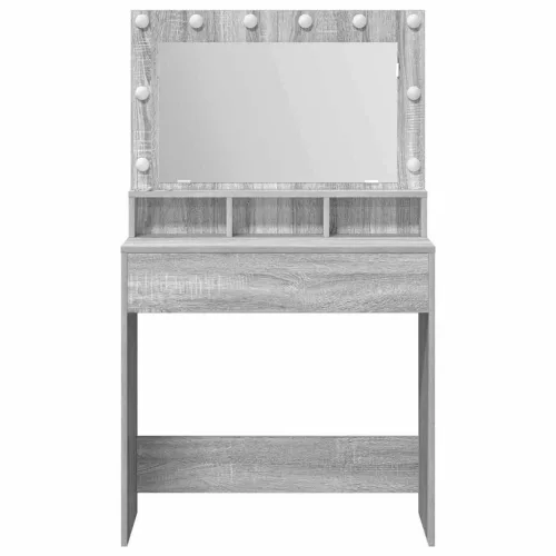 Sminkasztal polcokkal Szürke sonoma 79 x 41 x 135 cm Faanyag