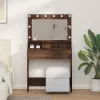 Sminkasztal polcokkal Barna Tölgy 79 x 41 x 135 cm Faanyag