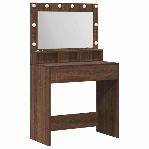 Sminkasztal polcokkal Barna Tölgy 79 x 41 x 135 cm Faanyag