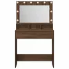 Sminkasztal polcokkal Barna Tölgy 79 x 41 x 135 cm Faanyag