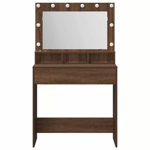 Sminkasztal polcokkal Barna Tölgy 79 x 41 x 135 cm Faanyag