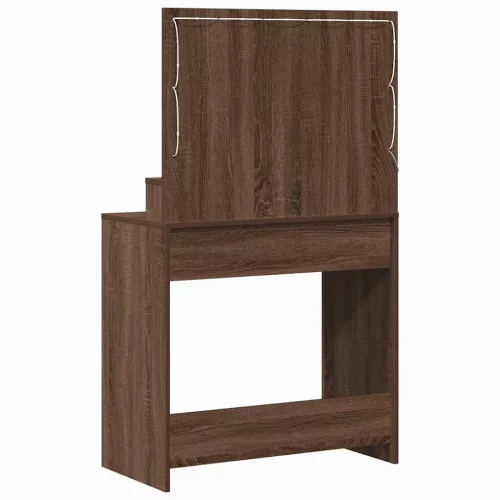Sminkasztal polcokkal Barna Tölgy 79 x 41 x 135 cm Faanyag