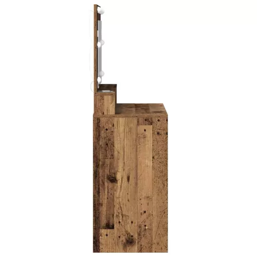 Sminkasztal polcokkal tükörrel Régi fa 79 x 41 x 135 cm Faanyag