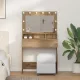 Sminkasztal polcokkal kézműves tölgy 79 x 41 x 135 cm Faanyag