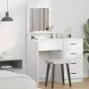 Sminkasztal polcokkal tárolóval Fehér 50 x 41 x 135 cm Faanyag