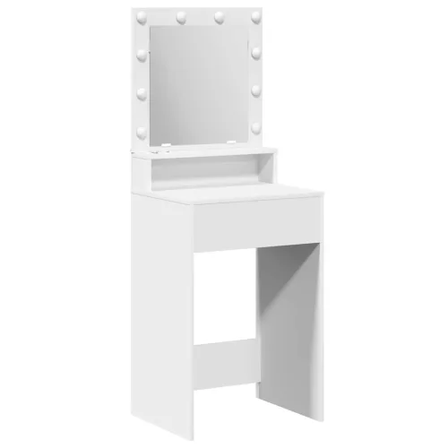 Sminkasztal polcokkal tárolóval Fehér 50 x 41 x 135 cm Faanyag