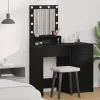 Sminkasztal polcokkal Musta tammi 50 x 41 x 135 cm Faanyag