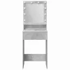 Sminkasztal polcokkal Beton szürke 50 x 41 x 135 cm Faanyag