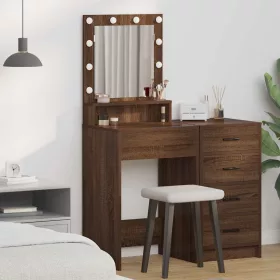 Sminkasztal polcokkal Barna Tölgy 50 x 41 x 135 cm Faanyag