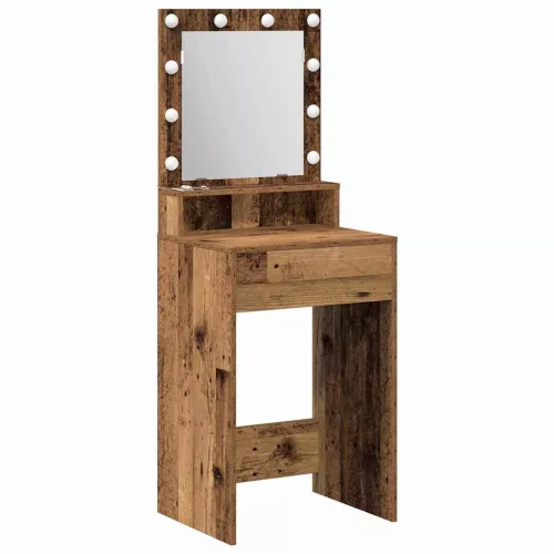 Sminkasztal polcokkal tükörrel Öreg fa 50 x 41 x 135 cm Faanyag