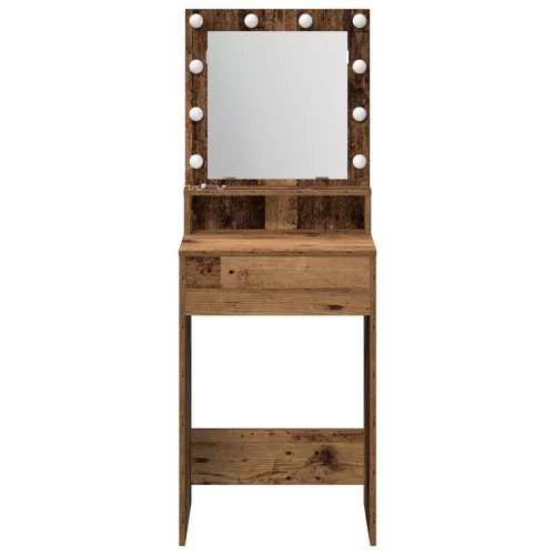 Sminkasztal polcokkal tükörrel Öreg fa 50 x 41 x 135 cm Faanyag