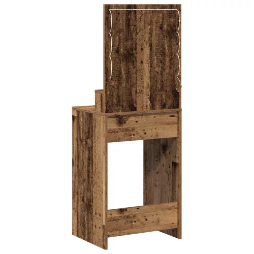 Sminkasztal polcokkal tükörrel Öreg fa 50 x 41 x 135 cm Faanyag