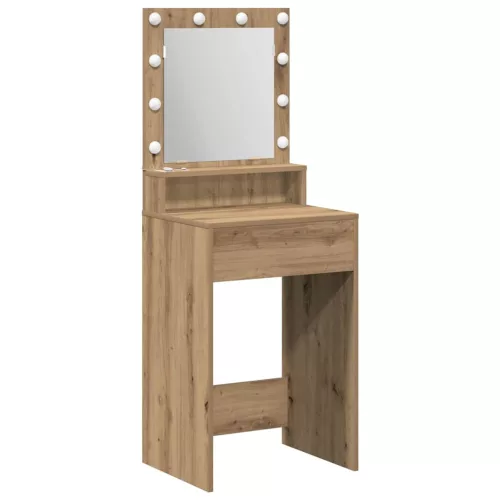 Sminkasztal polcokkal kézműves tölgy 50 x 41 x 135 cm Faanyag