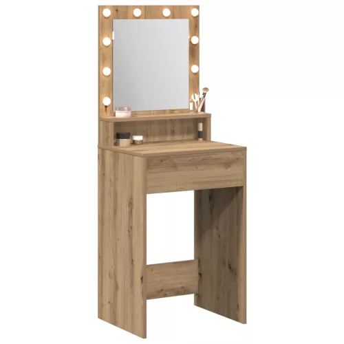Sminkasztal polcokkal kézműves tölgy 50 x 41 x 135 cm Faanyag