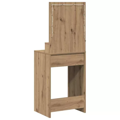 Sminkasztal polcokkal kézműves tölgy 50 x 41 x 135 cm Faanyag