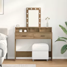 Öltözködőasztal fiókkal Barna 100 x 41 x 140 cm Faanyag