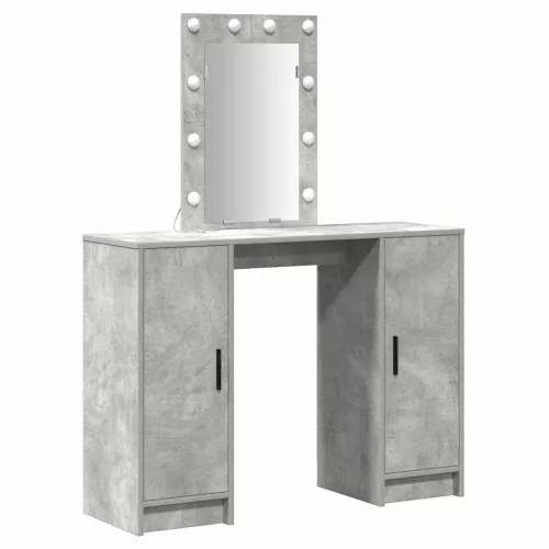 Öltözködőasztal ajtóval Világosszürke 102 x 33 x 135 cm Faanyag