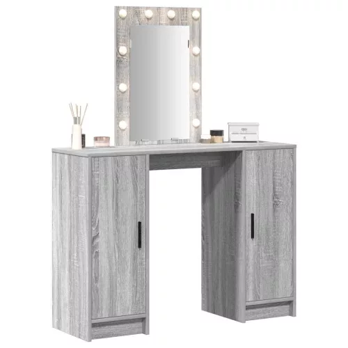 Öltözködőasztal tárolóval Szürke 102 x 33 x 135 cm Faanyag