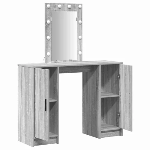 Öltözködőasztal tárolóval Szürke 102 x 33 x 135 cm Faanyag