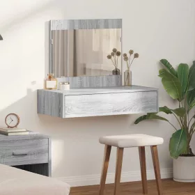   Öltözködőasztal fiókkal tükörrel Szürke 83 x 40 x 70 cm Faanyag