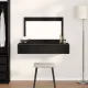 Öltözködőasztal fiókkal Fekete 100 x 40 x 70 cm Faanyag