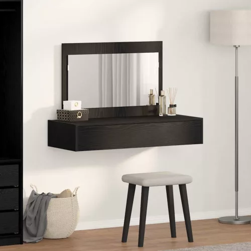 Öltözködőasztal fiókkal Fekete 100 x 40 x 70 cm Faanyag