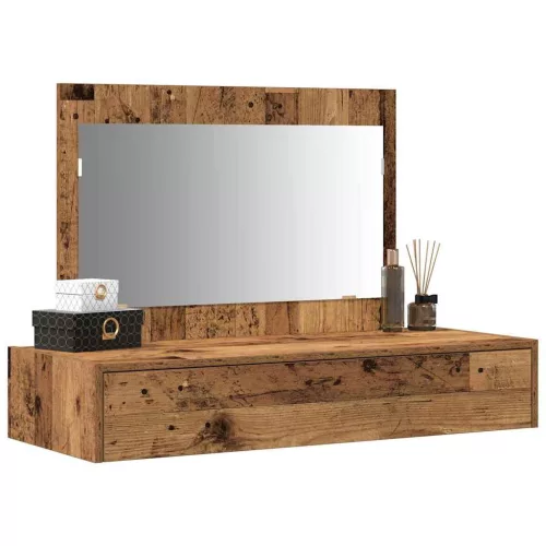 Öltözködőasztal fiókkal tükörrel Barna 100 x 40 x 70 cm Faanyag
