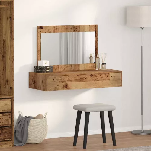 Öltözködőasztal fiókkal tükörrel Barna 100 x 40 x 70 cm Faanyag